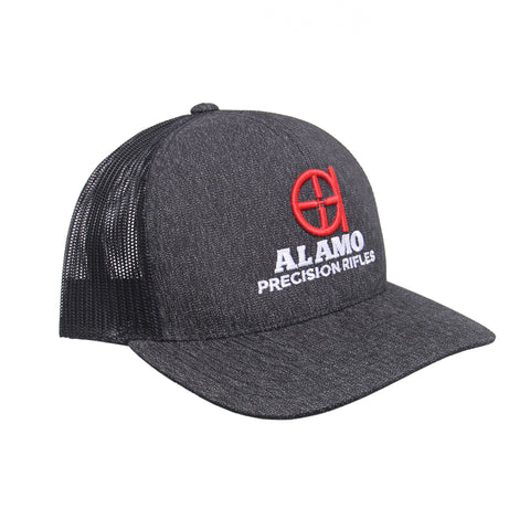 APR Meshback Hat Black Heather with Red Logo