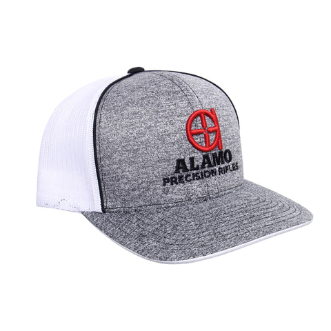 APR Meshback Hat White Heather with Red Logo